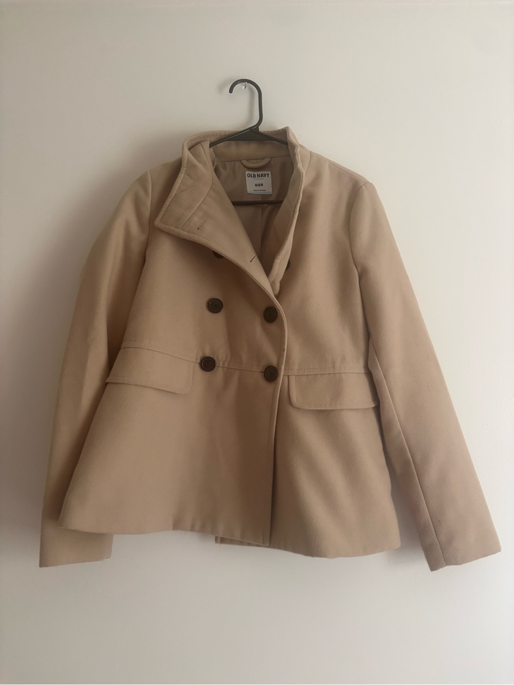 Old Navy Women's Double-Breasted Beige Peacoat